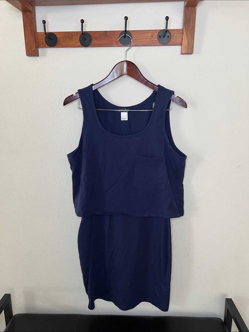 VENUS Casual Tank Dress Sleeveless Layered Size Medium Navy Blue